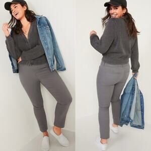 Old Navy Pixie Chino Ankle Pants Greystone Sz.10 NWT